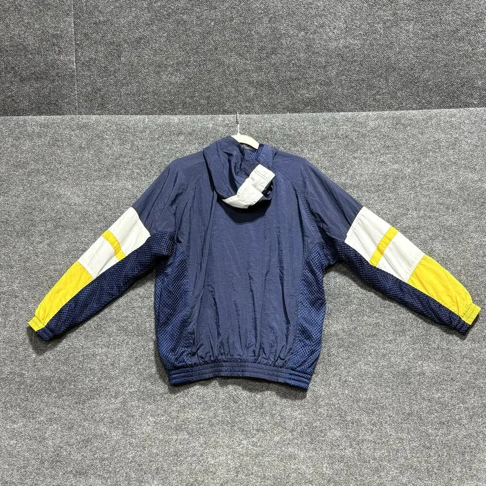 Vintage Nike Jacket Boys XL 18-20 Blue Colorblock Hooded Windbreaker Nylon